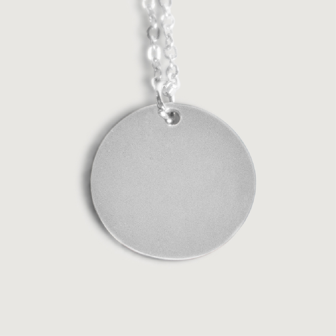 Silver Engravable Round Tag Pendant