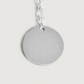 Silver Engravable Round Tag Pendant